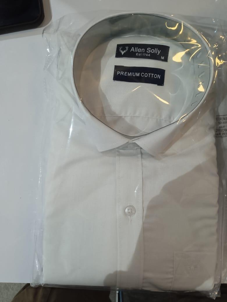 Allen Solly | Men's Solid Cotton Formal Shirt | White